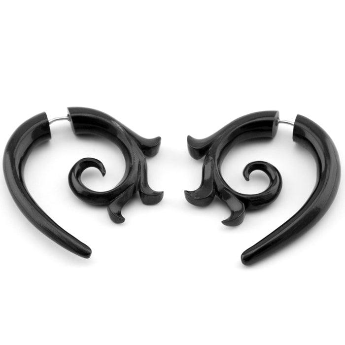 Black horn deals earrings