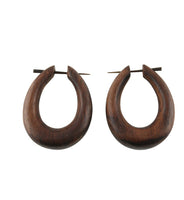 Medium Oval Hoops Sono Wood Post Earrings
