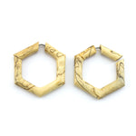 Tamarind Wooden Octagon Fake Gauges Earrings